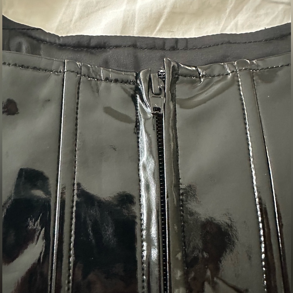 STEELE Black PU Shiny Latex Corset Top Size Small with Zipper NWT - Picture 4 of 7